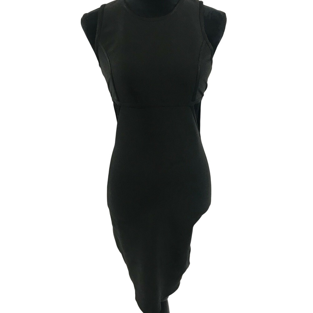 Stella Luce Womens Black Bandage Bodycon Cutout Midi Cocktail Dress Size M